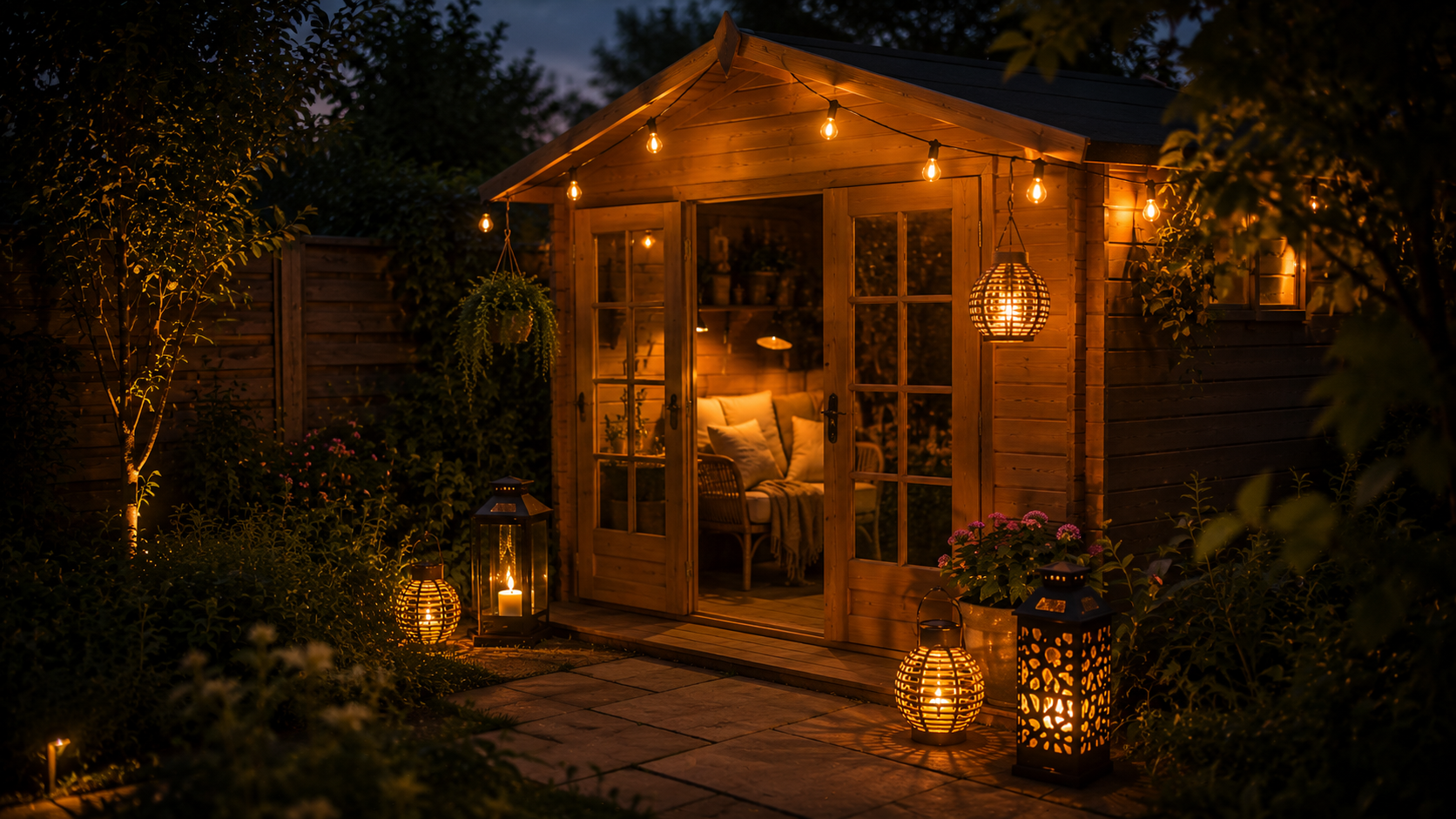 Tuinhuis verlichten