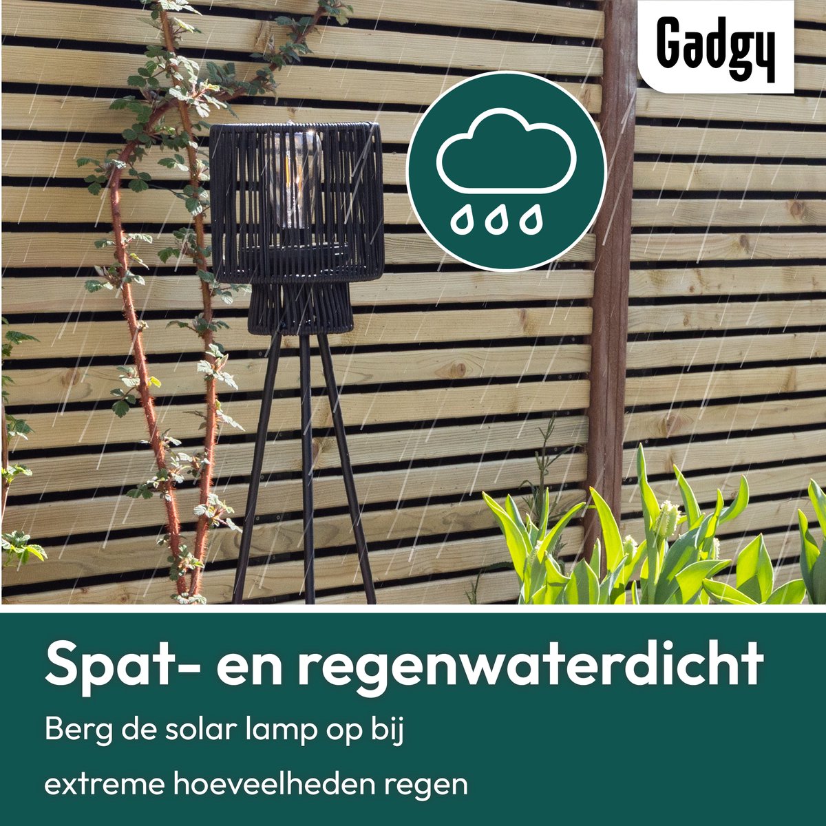 Solar-Stehleuchte Dreibein – Schwarz – 103 cm