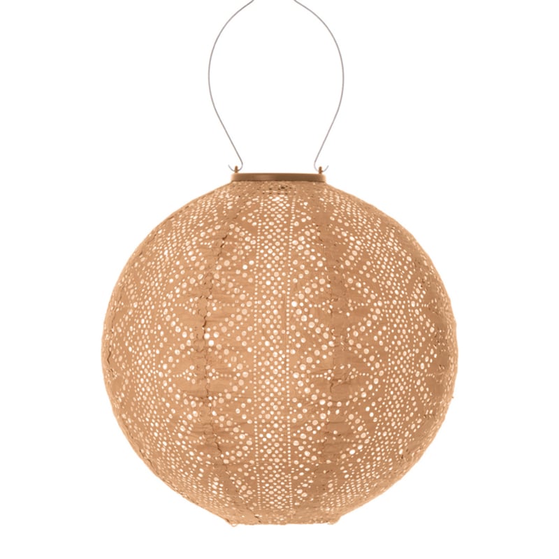 Solar Lampion Round - Lace Apricot - 30 cm