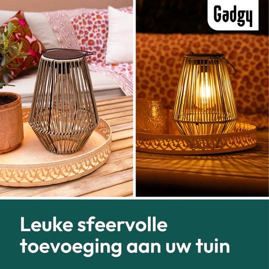 Solar-Rattan-Tischleuchte – 36 cm