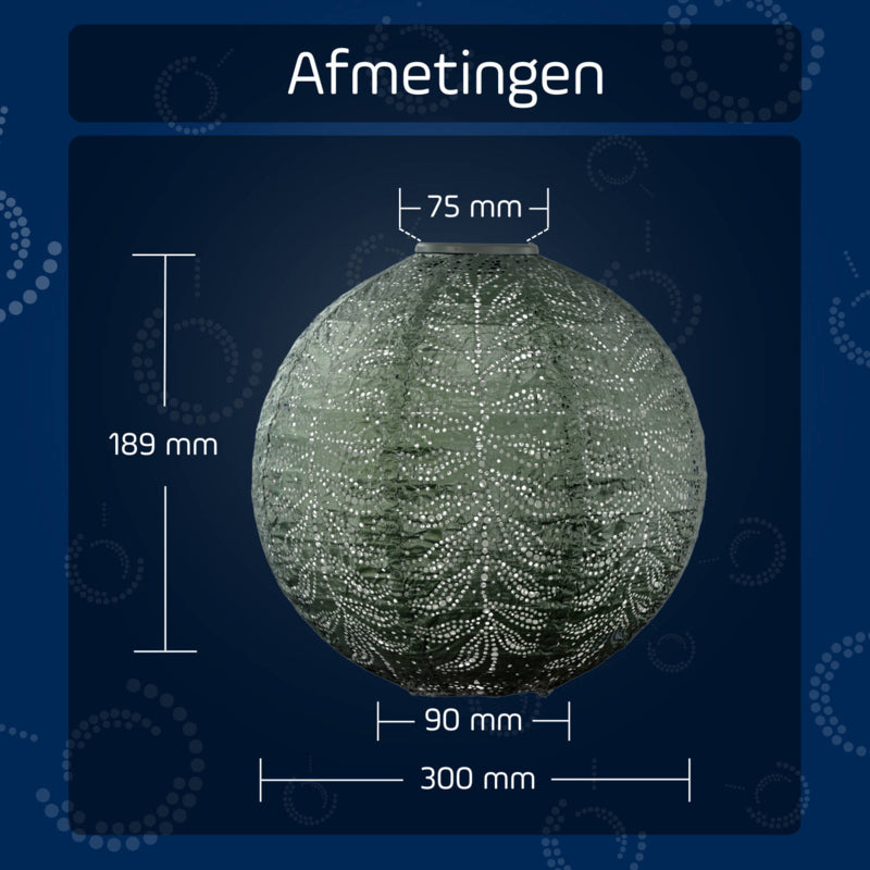 Solar Lampion Round - Folia Sage Green - 30 cm