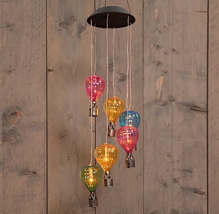 Solar Luchtballon Hanger met Vlam Effect 80 cm