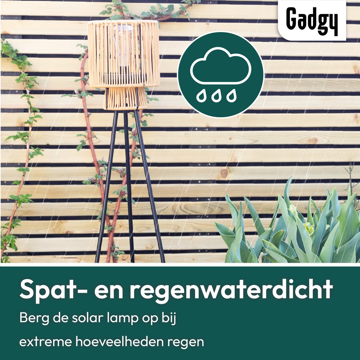 Solar Stehleuchte Dreibein – Braun – 103 cm