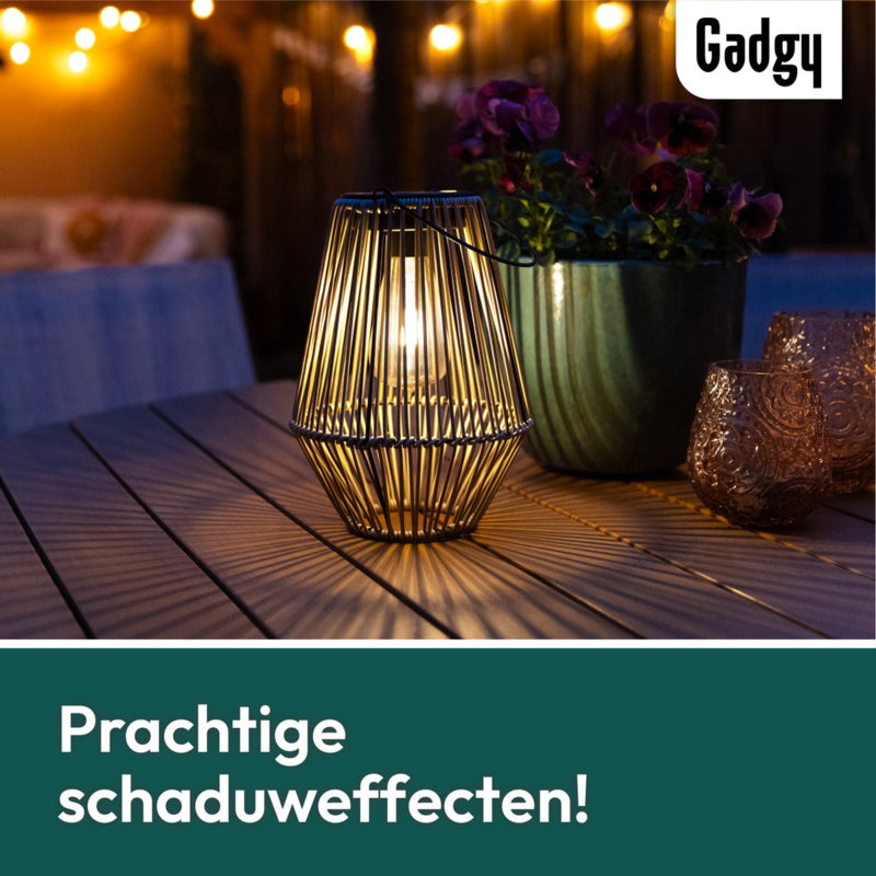 Solar-Rattan-Tischleuchte – 36 cm