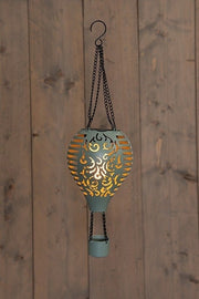 Solar-Heißluftballon mit Flammen-Effekt 10 LED – Olive 38 cm