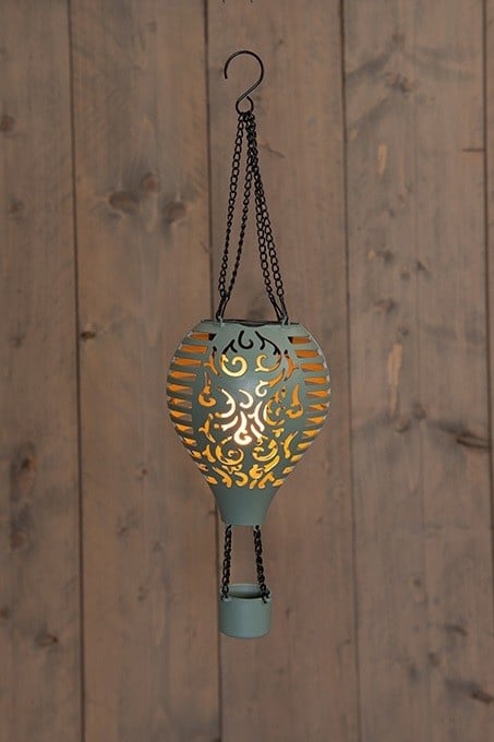 Solar Luchtballon met Vlameffect 10 LED – Olijf 38 cm