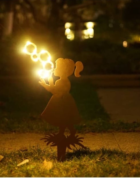 Solar Tuinsteker - Girl with Bubbles - 50 cm