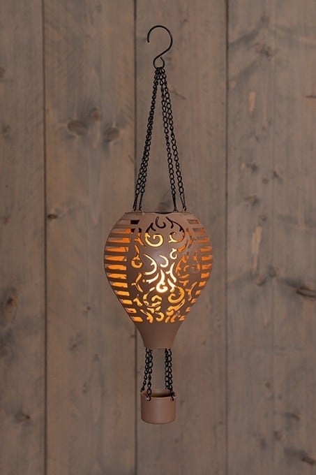 Solar-Heißluftballon mit Flammeneffekt 10 LED – Terra 38 cm