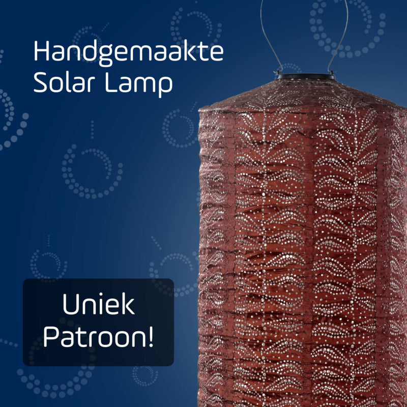 Solar Lampion Cylinder - Folia Copper - 28 cm