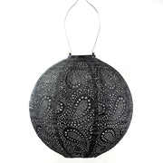 Solar Lampion Rund - Paisley Dunkelgrau - 30 cm