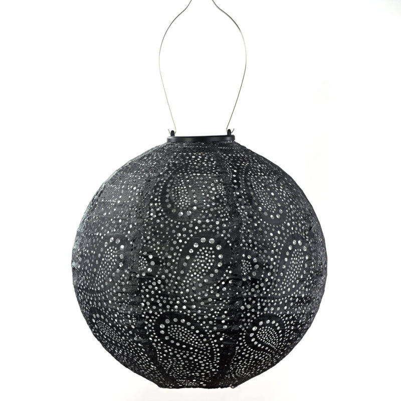 Solar Lampion Round - Paisley Dark Grey - 30 cm
