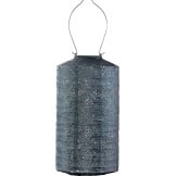 Solar Lampion Zylinder - Topas Grau Blau - 18 cm
