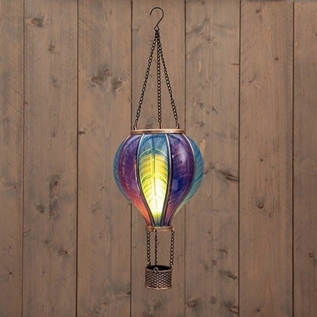 Solar Luchtballon met Vlameffect 24 LED – Blauw 62 cm