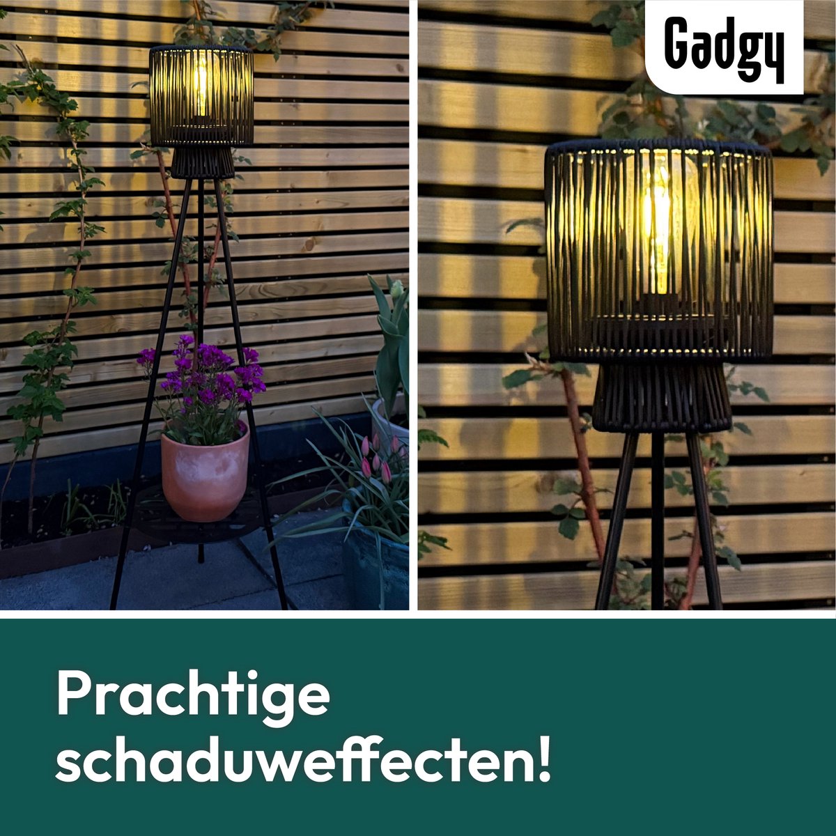 Solar-Stehleuchte Dreibein – Schwarz – 103 cm