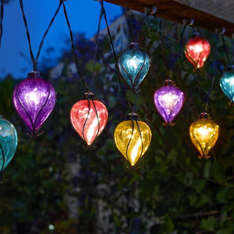 Solar Lichterkette Luftballons Regenbogen