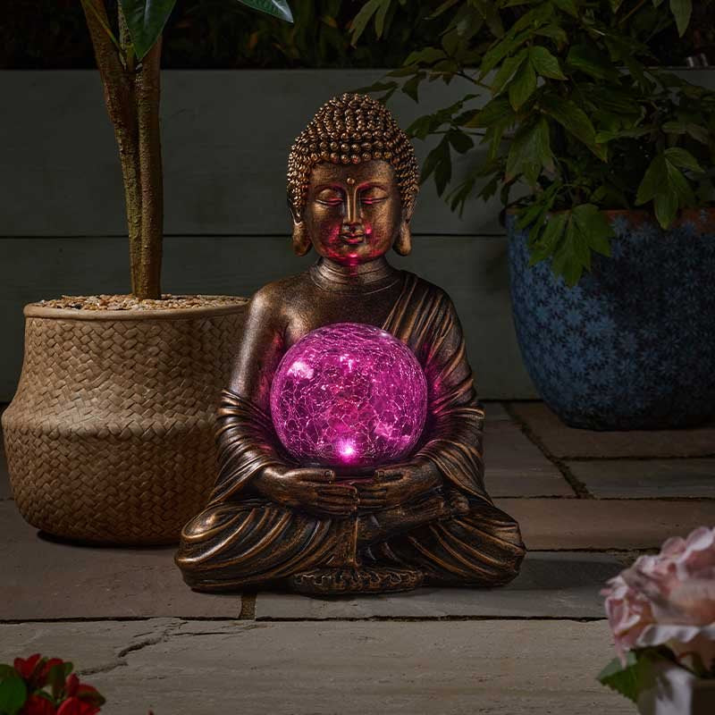Solar Boeddha met Verlichte Kristalbol