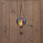 Solar-Heißluftballon mit Flammen-Effekt 20 LED – Blau 45 cm