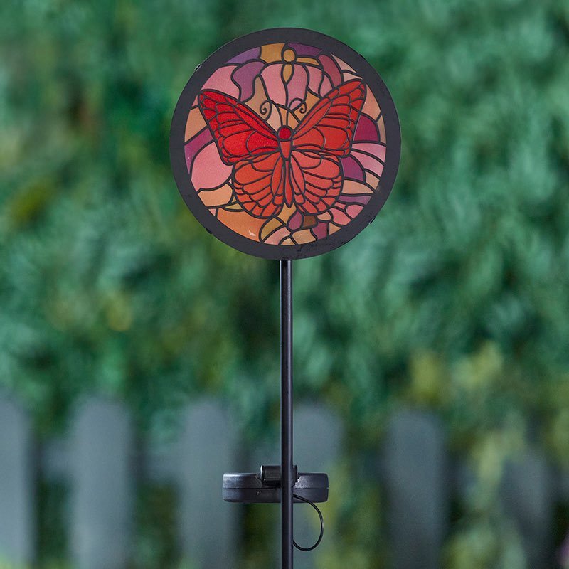 Solar Tuinsteker Vlinder Tiffany Style
