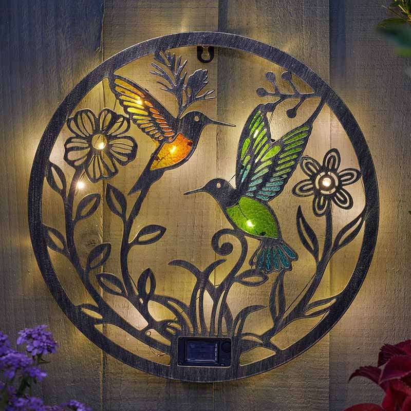 Solar-Wanddekoration Kolibris
