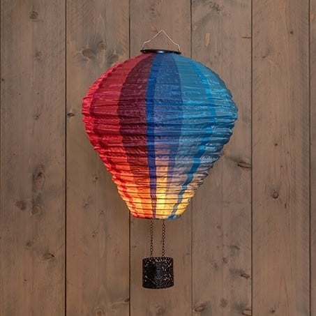 Solar Luchtballon Nylon met Vlameffect 22 LED - Multicolor 58 cm