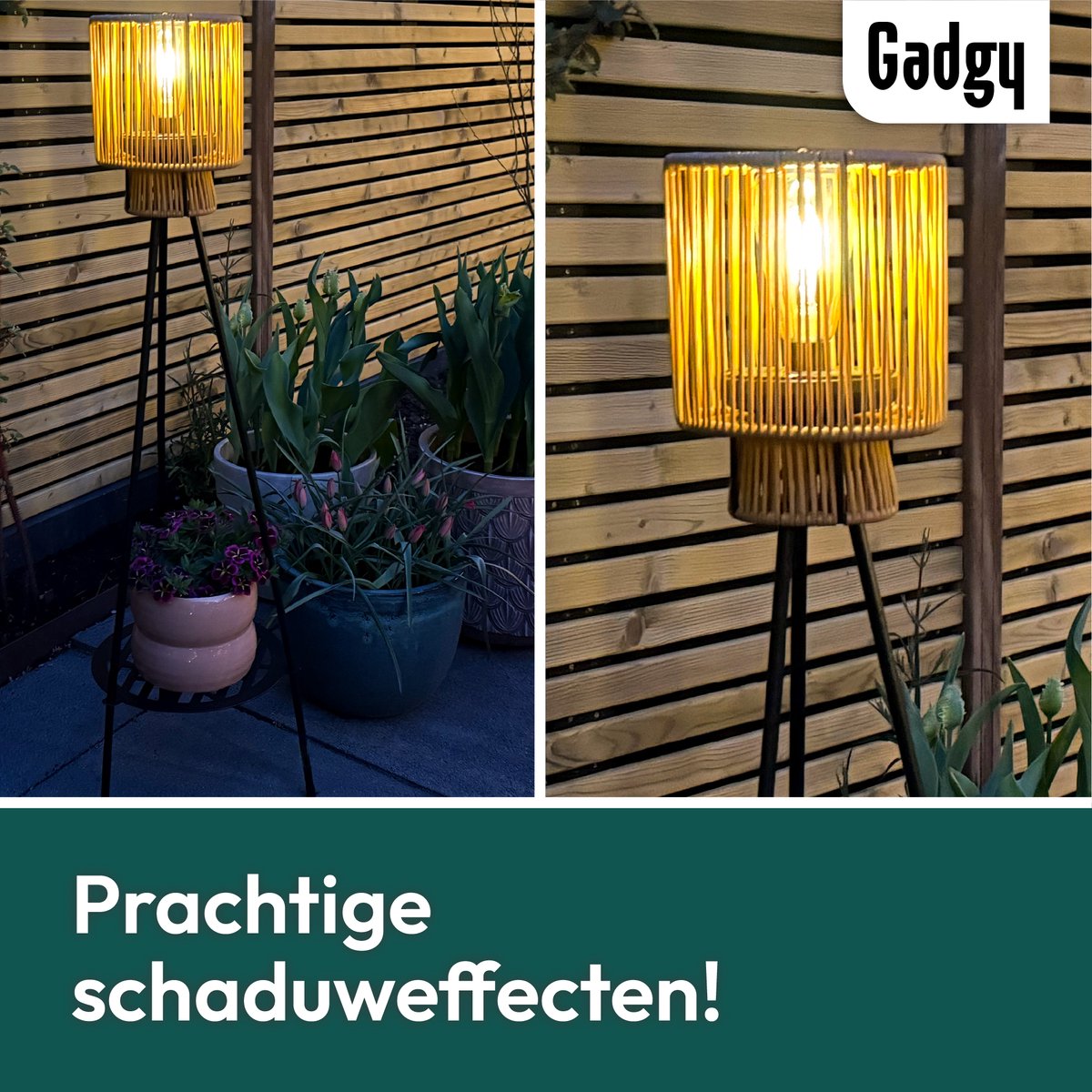 Solar Stehleuchte Dreibein – Braun – 103 cm