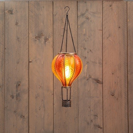 Solar Luchtballon met Vlameffect 20 LED – Geel/Oranje 45 cm