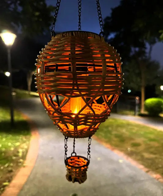 Solar Luchtballon Rotan – Vlamverlichting – 48 cm