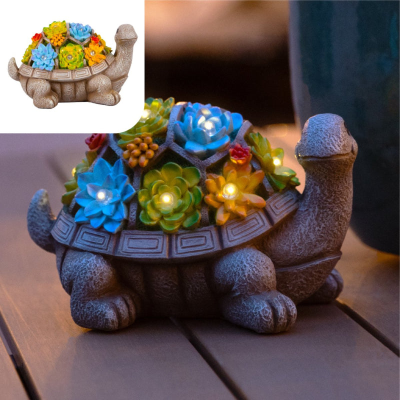 Solar Schildpad Tuinbeeld 21 cm
