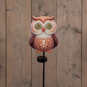 Piquet de jardin solaire Hibou avec yeux roulants 75 cm