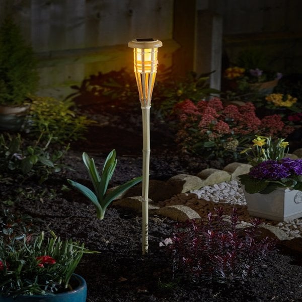 Solarfackel Tiki Bambus 91 cm