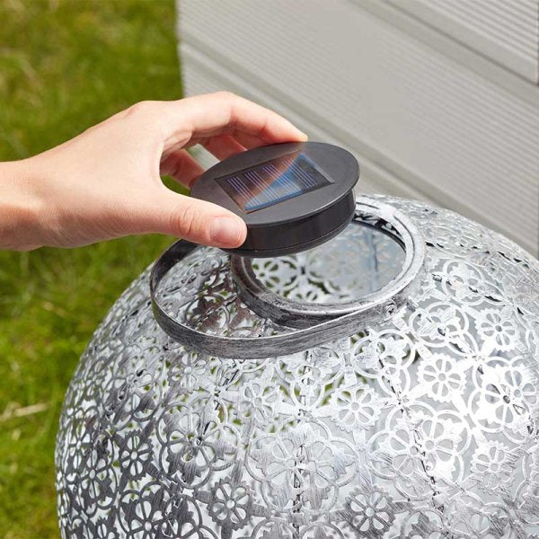 Solarpaneelchen rund mit Beleuchtung - 2 Leuchtfunktionen - Inklusive Akku