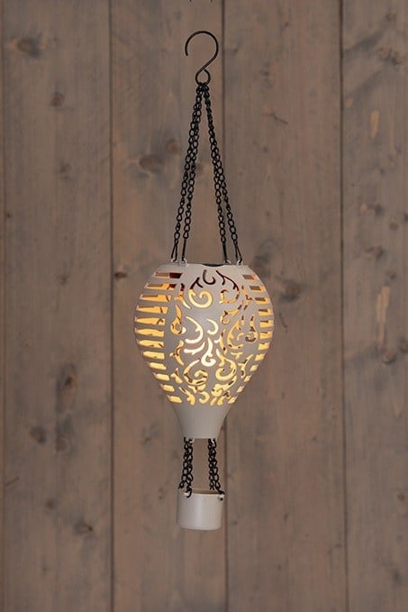 Solar Luchtballon met Vlameffect 10 LED - Zand 38 cm