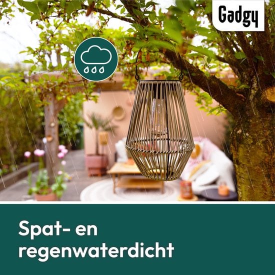 Solar-Rattan-Tischleuchte – 36 cm