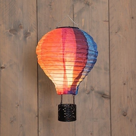 Solar Luchtballon Nylon met Vlameffect 20 LED - Multicolor 24 cm